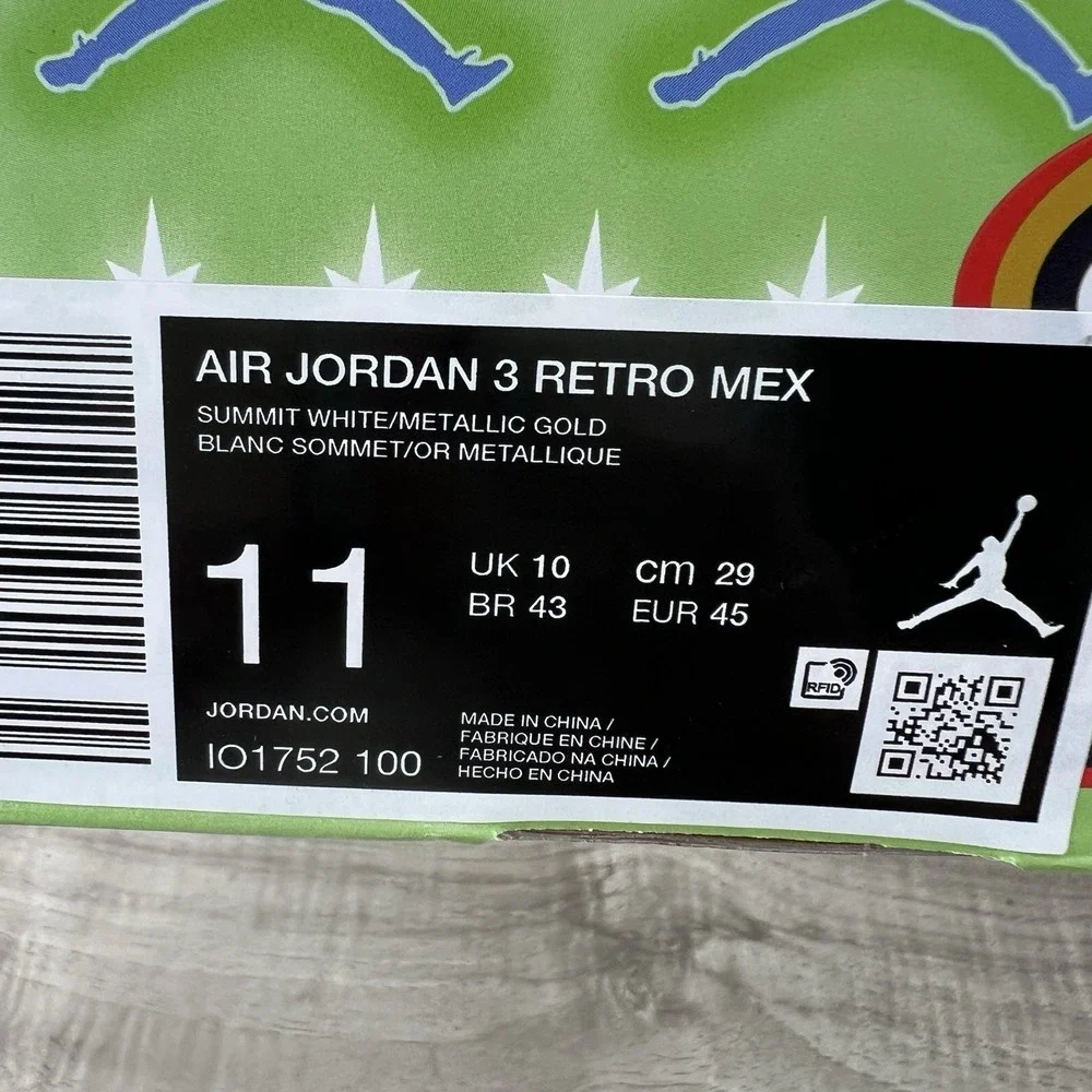 Men's Size 11 Air Jordan 3 Retro El Vuelo IO1752-100 New